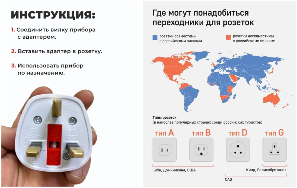 Переходник для розетки в Дубае